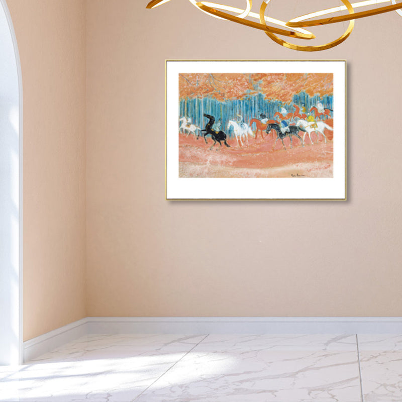 Caballos Decoración de arte de pared Impresionismo Hermoso lienzo de paisaje impreso en color claro