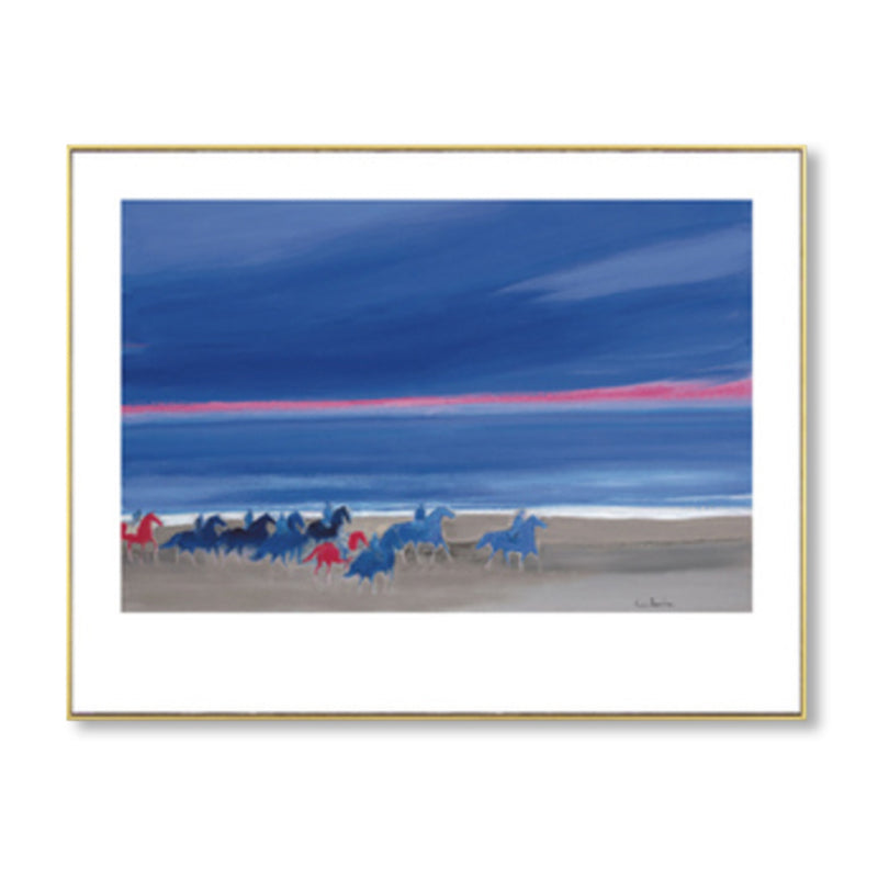 Horses Wall Art Decor Impressionism Beautiful Landscape Canvas Print in Light Color Clearhalo 'Arts' 'Canvas Art' 1861173