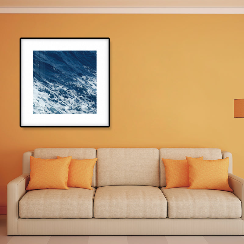 Seascape Ocean Water Wall Art Tropics Textured Canvas in Blue for House Interior Clearhalo 'Art Gallery' 'Canvas Art' 'Coastal Art Gallery' 'Tropical' Arts' 1861212