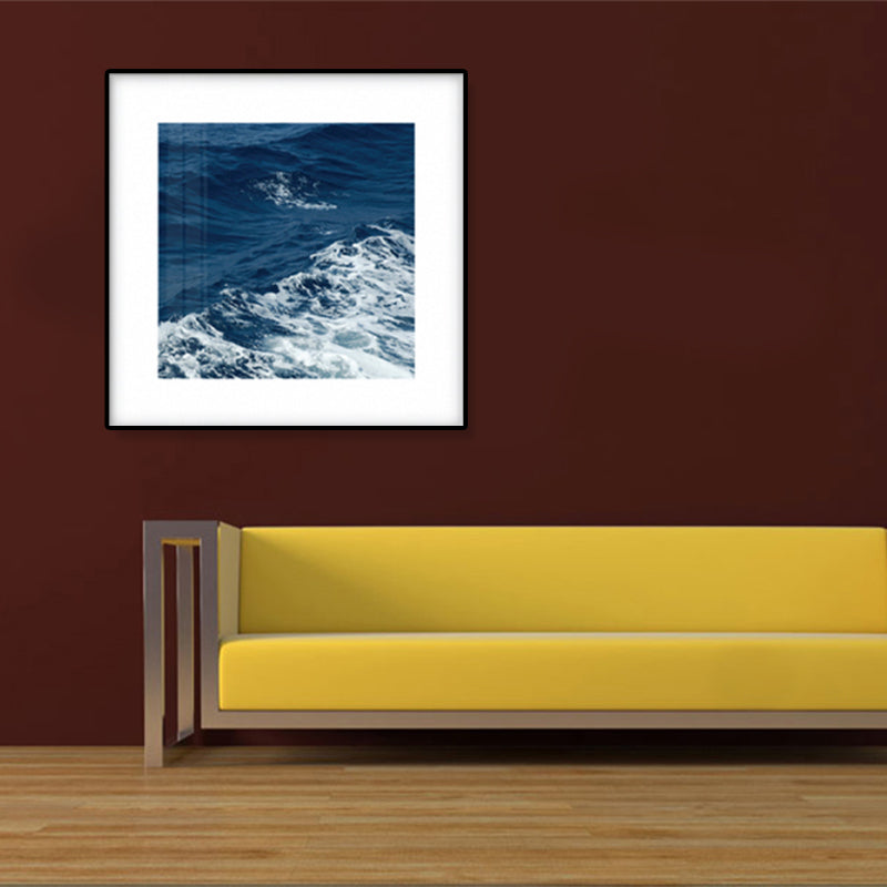 Seascape Ocean Water Wall Art Tropics Textured Canvas in Blue for House Interior Clearhalo 'Art Gallery' 'Canvas Art' 'Coastal Art Gallery' 'Tropical' Arts' 1861221