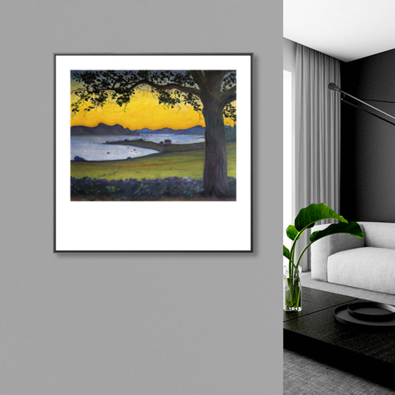 Stunning Flatland View Canvas House Interior Scenery Wall Art Print in Soft Color Yellow Clearhalo 'Art Gallery' 'Canvas Art' 'Country Art Gallery' 'French Country' 'Rustic' Arts' 1861241