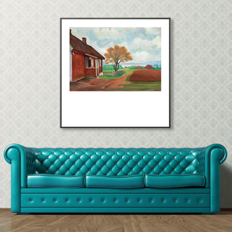 Stunning Flatland View Canvas House Interior Scenery Wall Art Print in Soft Color Clearhalo 'Art Gallery' 'Canvas Art' 'Country Art Gallery' 'French Country' 'Rustic' Arts' 1861246