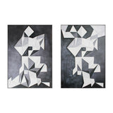 Geometrical Origami Art Print Vintage Canvas Wall Decor in Grey for Girls Bedroom Clearhalo 'Arts' 'Canvas Art' 1861273