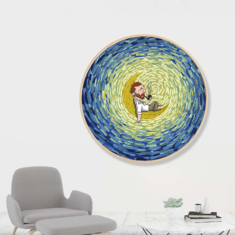 Outer Space Canvas Print Pop Art Style Universe Scene Wall Decor in Light Color, Multiple Sizes Yellow Clearhalo 'Arts' 'Canvas Art' 1861342