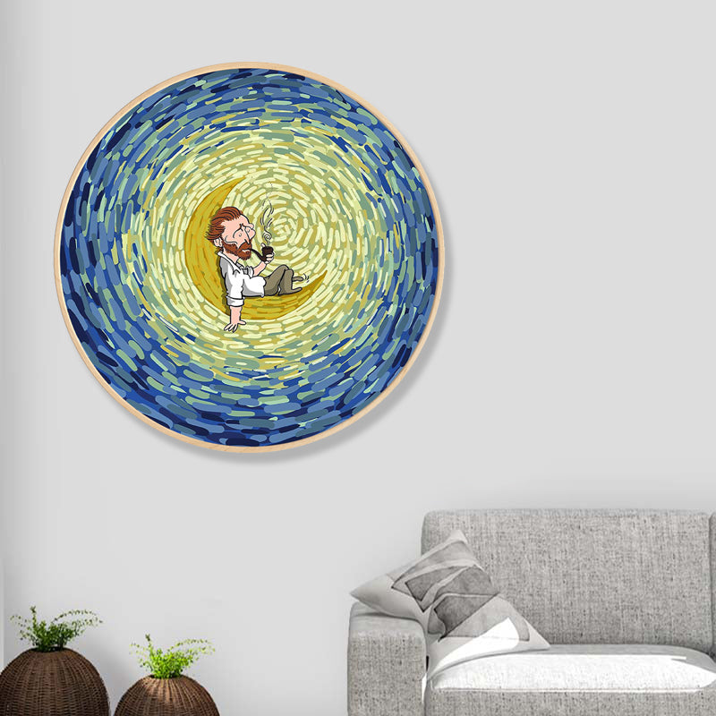 Outer Space Canvas Print Pop Art Style Universe Scene Wall Decor in Light Color, Multiple Sizes Clearhalo 'Arts' 'Canvas Art' 1861343