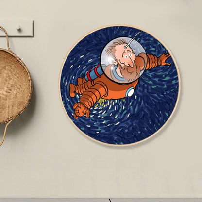 Outer Space Canvas Print Pop Art Style Universe Scene Wall Decor in Light Color, Multiple Sizes Orange Clearhalo 'Arts' 'Canvas Art' 1861349