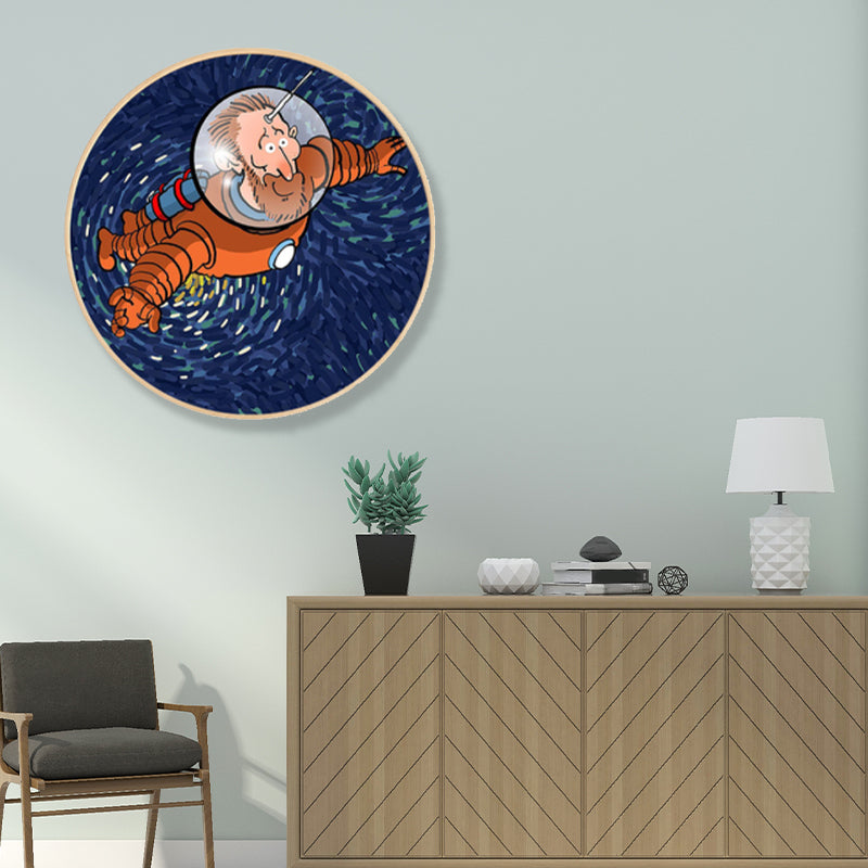 Outer Space Canvas Print Pop Art Style Universe Scene Wall Decor in Light Color, Multiple Sizes Clearhalo 'Arts' 'Canvas Art' 1861351