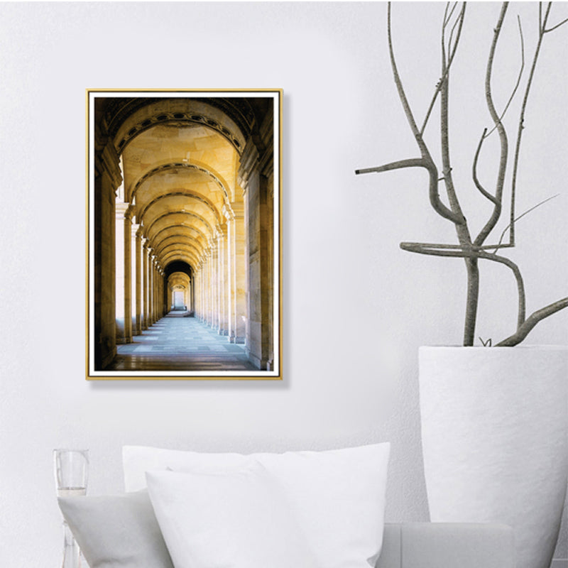 Architecture Hallway Wall Art Decor Modern Textured Canvas Print in Pastel Color Clearhalo 'Art Gallery' 'Canvas Art' 'Contemporary Art Gallery' 'Modern' Arts' 1861456