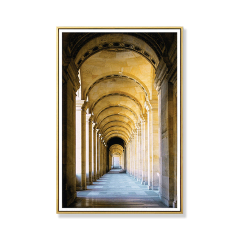 Architecture Hallway Wall Art Decor Modern Textured Canvas Print in Pastel Color Clearhalo 'Art Gallery' 'Canvas Art' 'Contemporary Art Gallery' 'Modern' Arts' 1861457