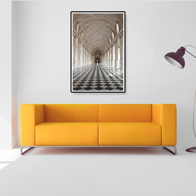 Architecture Hallway Wall Art Decor Modern Textured Canvas Print in Pastel Color Clearhalo 'Art Gallery' 'Canvas Art' 'Contemporary Art Gallery' 'Modern' Arts' 1861467