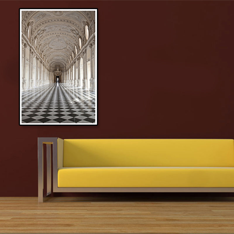 Architecture Hallway Wall Art Decor Modern Textured Canvas Print in Pastel Color Clearhalo 'Art Gallery' 'Canvas Art' 'Contemporary Art Gallery' 'Modern' Arts' 1861468