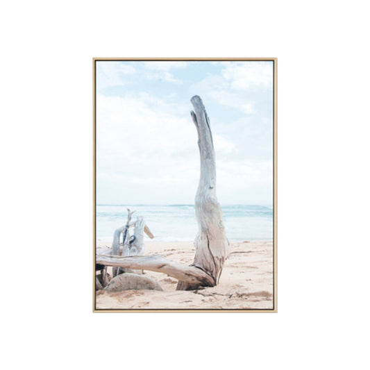 Photo Beach Bare Wood Canvas Art Blue Tropical Wall Decor for Hallway, Optional Sizes Clearhalo 'Art Gallery' 'Canvas Art' 'Coastal Art Gallery' 'Nautical' Arts' 1861610