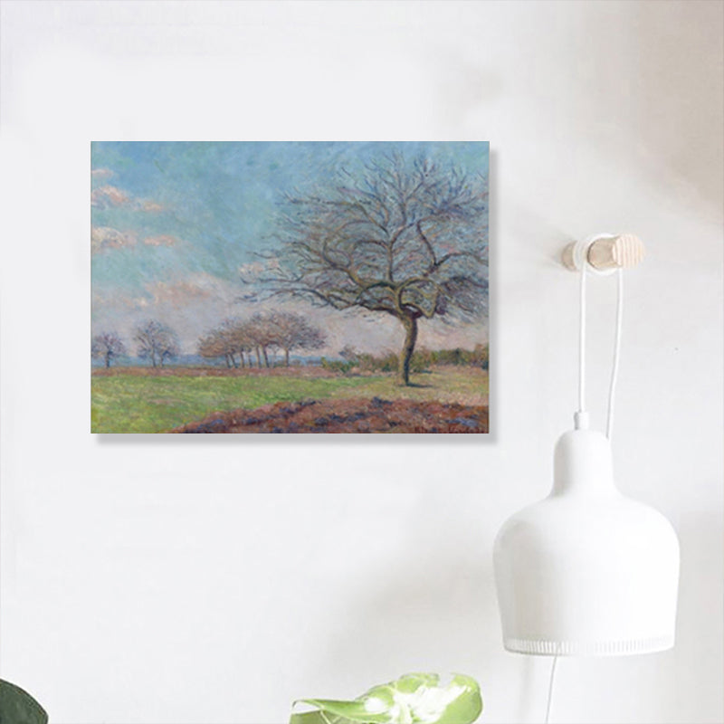 Textured Vivid Natural Landscape Wall Art Decor Impressionism Style Canvas Painting Blue Clearhalo 'Arts' 'Canvas Art' 1861659