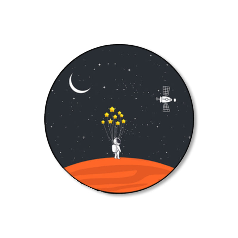 Astronaut and Moon Wall Art Decor Living Room Universe Canvas Print in Pastel Color Clearhalo 'Art Gallery' 'Canvas Art' 'Kids' Arts' 1861680