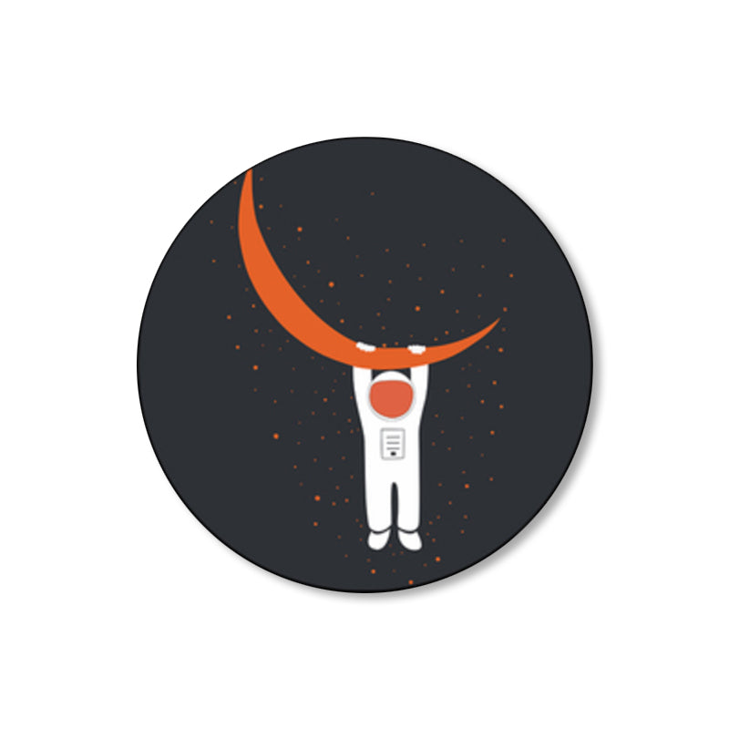 Astronaut and Moon Wall Art Decor Living Room Universe Canvas Print in Pastel Color Clearhalo 'Art Gallery' 'Canvas Art' 'Kids' Arts' 1861687