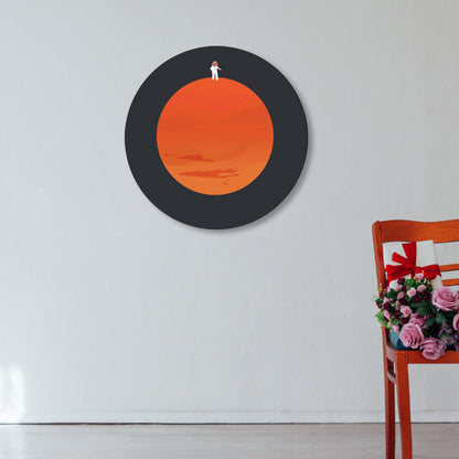 Astronaut and Moon Wall Art Decor Living Room Universe Canvas Print in Pastel Color Orange-Red Clearhalo 'Art Gallery' 'Canvas Art' 'Kids' Arts' 1861688