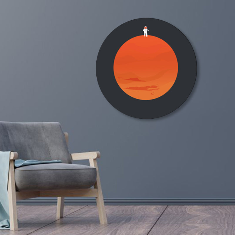 Astronaut and Moon Wall Art Decor Living Room Universe Canvas Print in Pastel Color Clearhalo 'Art Gallery' 'Canvas Art' 'Kids' Arts' 1861690