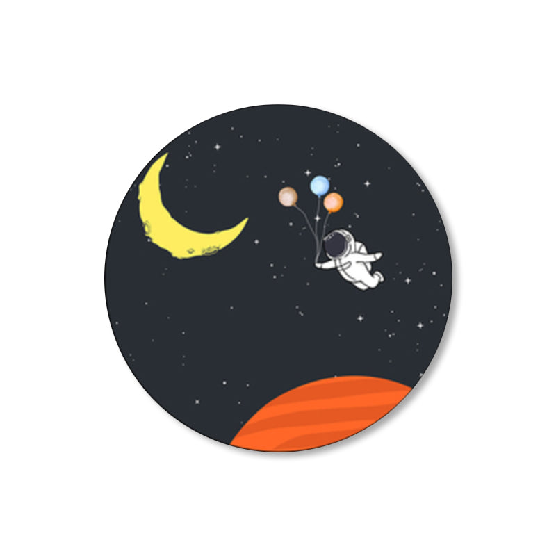 Astronaut and Moon Wall Art Decor Living Room Universe Canvas Print in Pastel Color Clearhalo 'Art Gallery' 'Canvas Art' 'Kids' Arts' 1861695