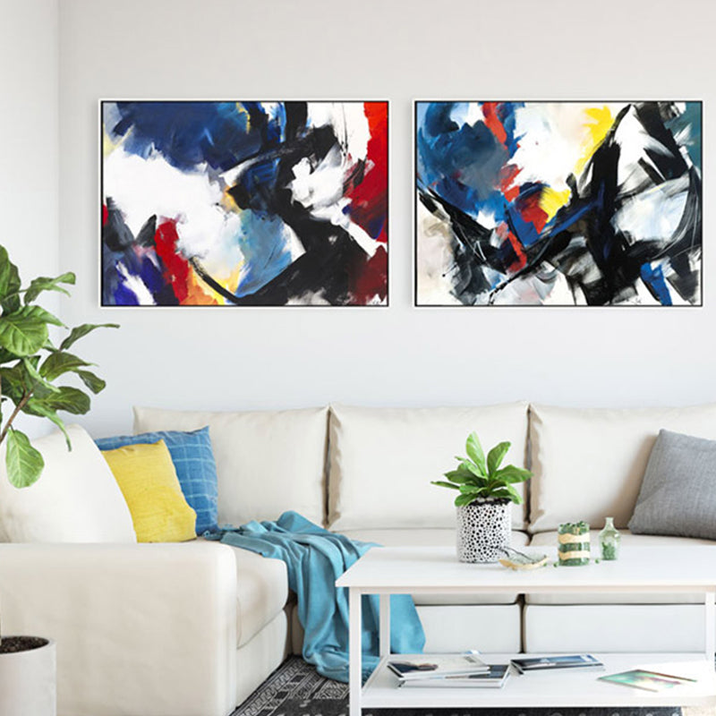 Brush Stroke Pattern Canvas Print Contemporary Art Abstract Wall Decor in Pastel Color Clearhalo 'Arts' 'Canvas Art' 1861696