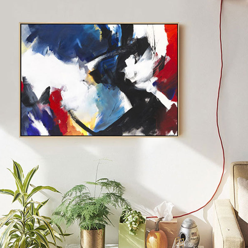 Brush Stroke Pattern Canvas Print Contemporary Art Abstract Wall Decor in Pastel Color Blue Clearhalo 'Arts' 'Canvas Art' 1861698