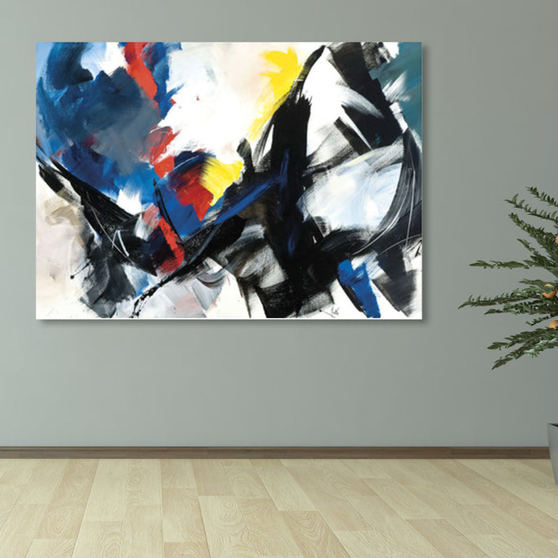 Brush Stroke Pattern Canvas Print Contemporary Art Abstract Wall Decor in Pastel Color - Black - Clearhalo - 'Arts' - 'Canvas Art' - 1861704