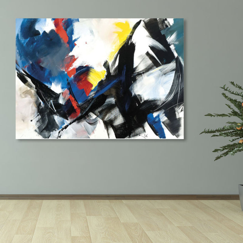 Brush Stroke Pattern Canvas Print Contemporary Art Abstract Wall Decor in Pastel Color Black Clearhalo 'Arts' 'Canvas Art' 1861704