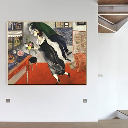 Kissing Figure Canvas Wall Art Surrealism Textured Room Wall Decor in Black, Multiple Sizes Black Clearhalo 'Arts' 'Canvas Art' 1861725