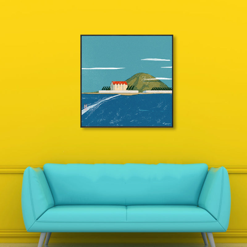 Pastel Painting Lodge Wall Art Nature Scenery Modern Textured Canvas for Bedroom Clearhalo 'Arts' 'Canvas Art' 1861747