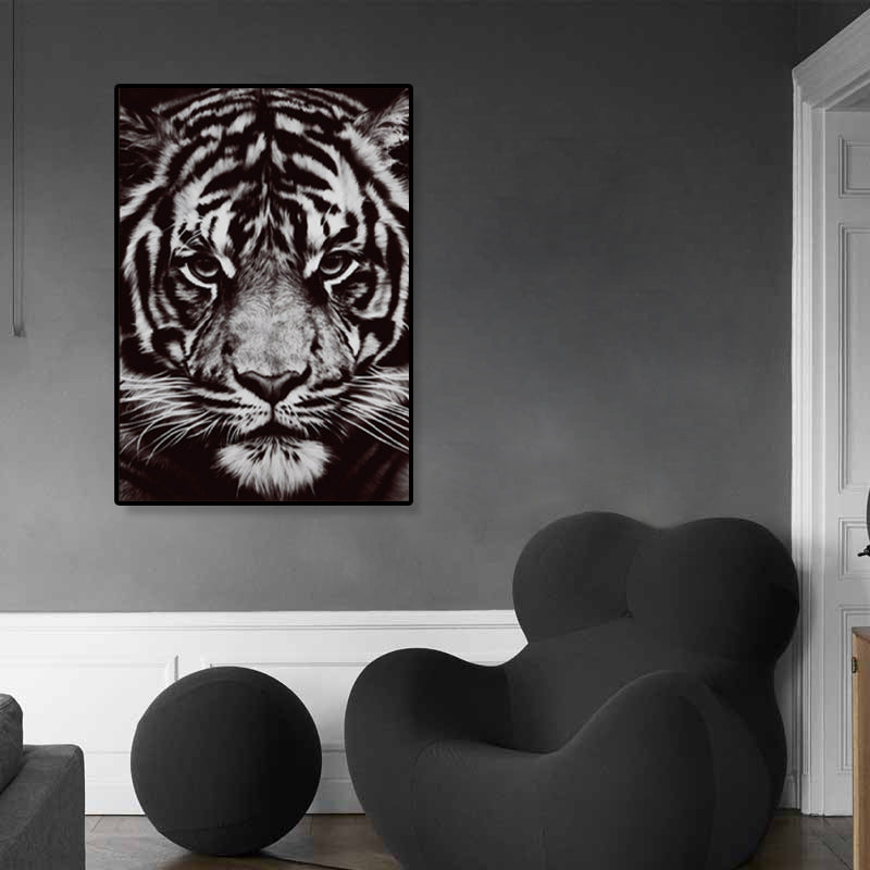 Photographs Modern Style Canvas Art with Wild Animal Pattern in Dark Color for Home Dark Gray Clearhalo 'Art Gallery' 'Canvas Art' 'Contemporary Art Gallery' 'Modern' Arts' 1861769