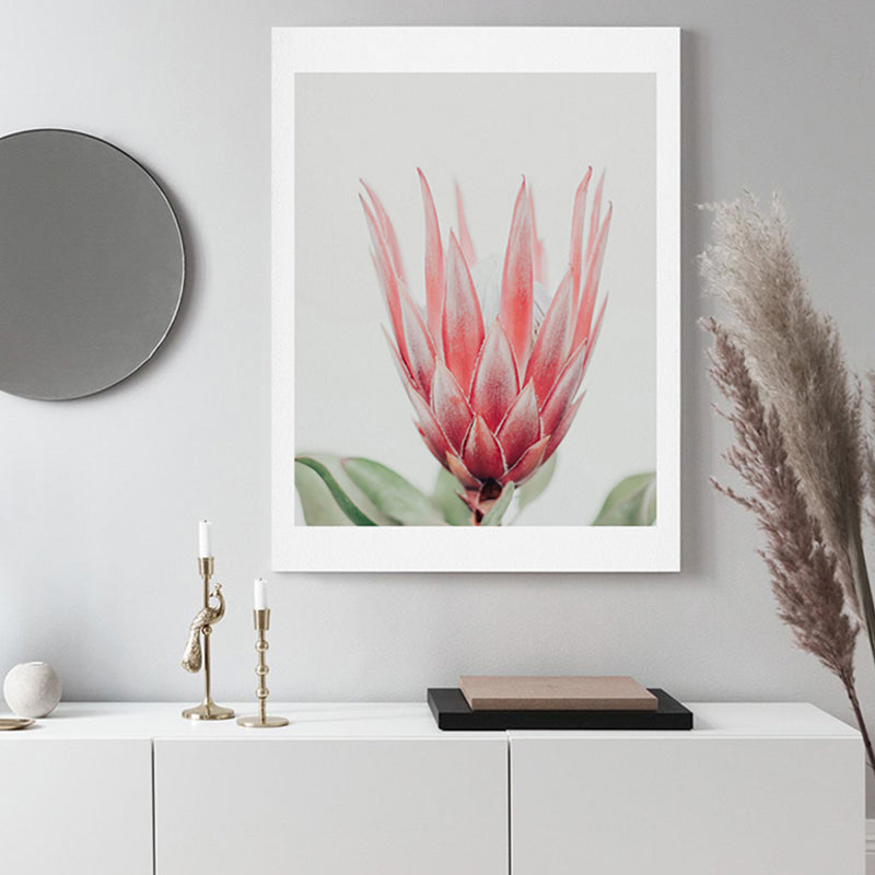 Textured Flower Canvas Modern Wall Decor in Light Color for Living Room, Multiple Sizes Pink Clearhalo 'Art Gallery' 'Canvas Art' 'Contemporary Art Gallery' 'Modern' Arts' 1861807