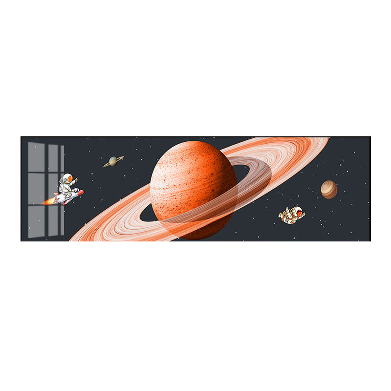 Pastel Color Planets Scene Painting Universe Children's Art Textured Canvas for Sitting Room Clearhalo 'Art Gallery' 'Canvas Art' 'Kids' Arts' 1861881