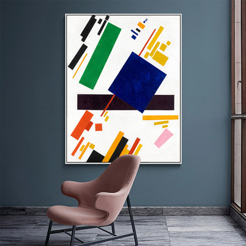 Abstract Geometric Pattern Canvas Print Mid-Century Modern Textured Wall Art in Family Room - Clearhalo - 'Arts' - 'Canvas Art' - 1861905