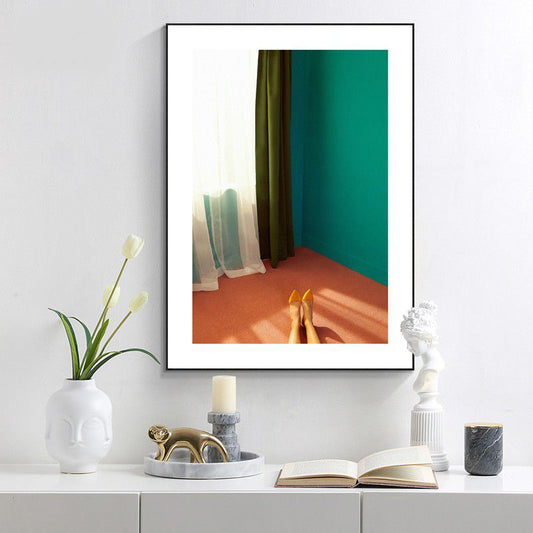 Contemporary Style Bedroom Scene Wall Art Decor Green Living Room Wrapped Canvas Clearhalo 'Art Gallery' 'Canvas Art' 'Contemporary Art Gallery' 'Modern' Arts' 1861953