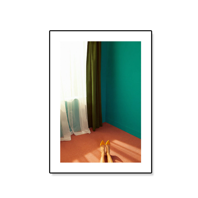 Contemporary Style Bedroom Scene Wall Art Decor Green Living Room Wrapped Canvas Clearhalo 'Art Gallery' 'Canvas Art' 'Contemporary Art Gallery' 'Modern' Arts' 1861954