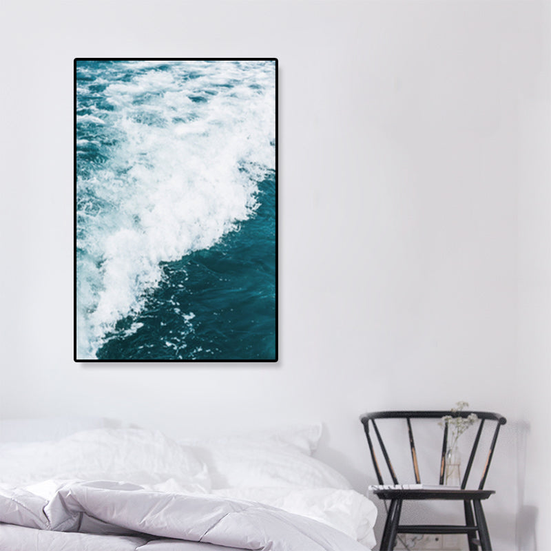 Tropics Natural Scenery Wall Art Living Room Canvas Print in Dark Color, Multiple Sizes Blue Clearhalo 'Art Gallery' 'Canvas Art' 'Coastal Art Gallery' 'Tropical' Arts' 1861970