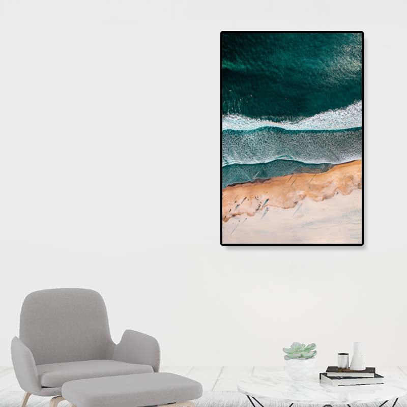 Tropics Natural Scenery Wall Art Living Room Canvas Print in Dark Color, Multiple Sizes Clearhalo 'Art Gallery' 'Canvas Art' 'Coastal Art Gallery' 'Tropical' Arts' 1861975