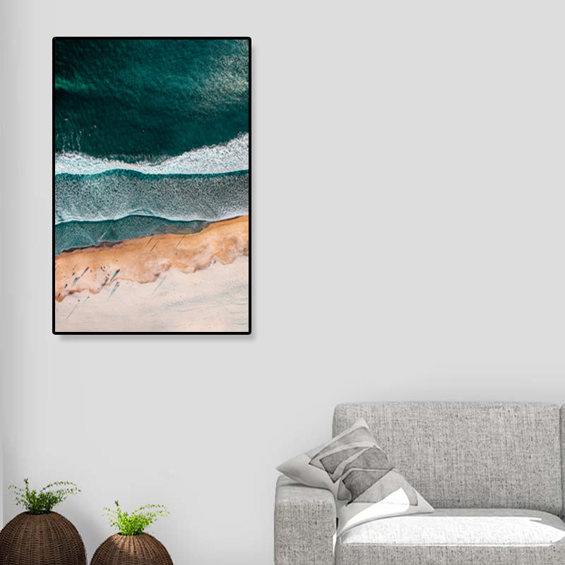 Tropics Natural Scenery Wall Art Living Room Canvas Print in Dark Color, Multiple Sizes Clearhalo 'Art Gallery' 'Canvas Art' 'Coastal Art Gallery' 'Tropical' Arts' 1861976