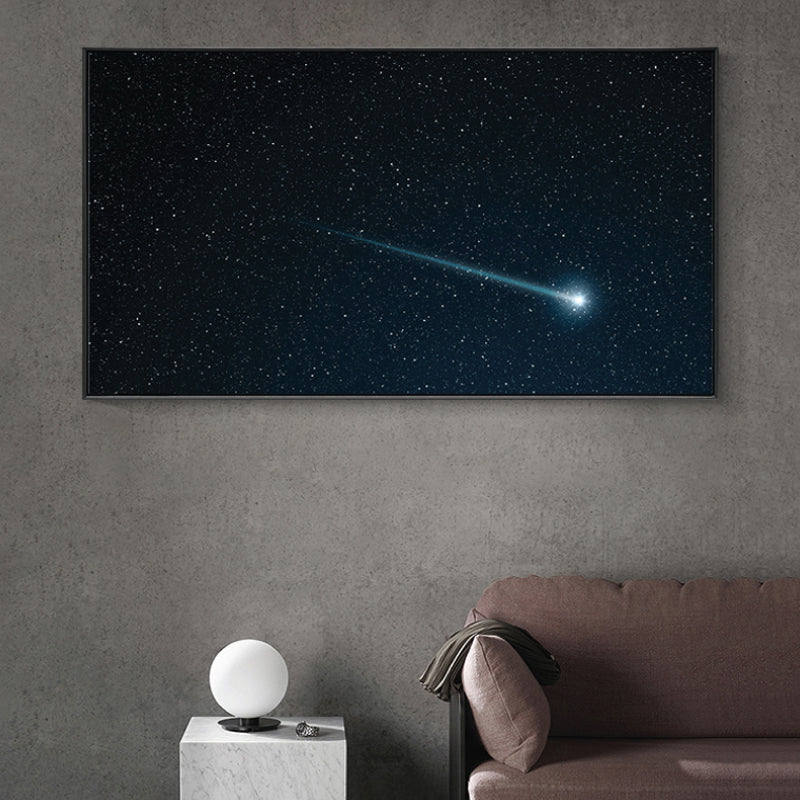 Kids Photo Shooting Star Canvas Print Dark Milky Way Wall Art Decor for Boys Bedroom Dark Blue Clearhalo 'Art Gallery' 'Canvas Art' 'Kids' Arts' 1861978