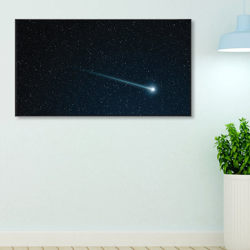 Kids Photo Shooting Star Canvas Print Dark Milky Way Wall Art Decor for Boys Bedroom Clearhalo 'Art Gallery' 'Canvas Art' 'Kids' Arts' 1861980