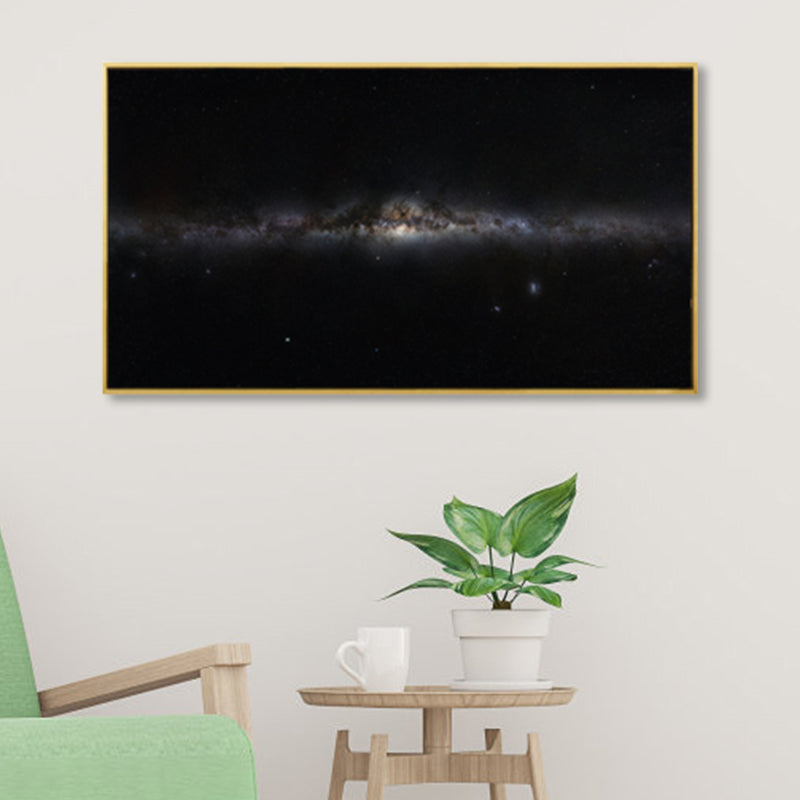 Kids Photo Shooting Star Canvas Print Dark Milky Way Wall Art Decor for Boys Bedroom Clearhalo 'Art Gallery' 'Canvas Art' 'Kids' Arts' 1861986
