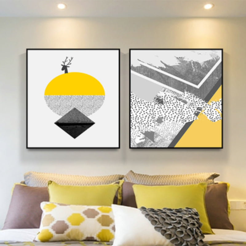 Textured Illustrated Geometry Canvas Art Contemporary Wall Decor for Sitting Room Grey Clearhalo 'Art Gallery' 'Canvas Art' 'Contemporary Art Gallery' 'Modern' Arts' 1862005