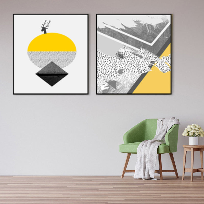 Textured Illustrated Geometry Canvas Art Contemporary Wall Decor for Sitting Room Clearhalo 'Art Gallery' 'Canvas Art' 'Contemporary Art Gallery' 'Modern' Arts' 1862007