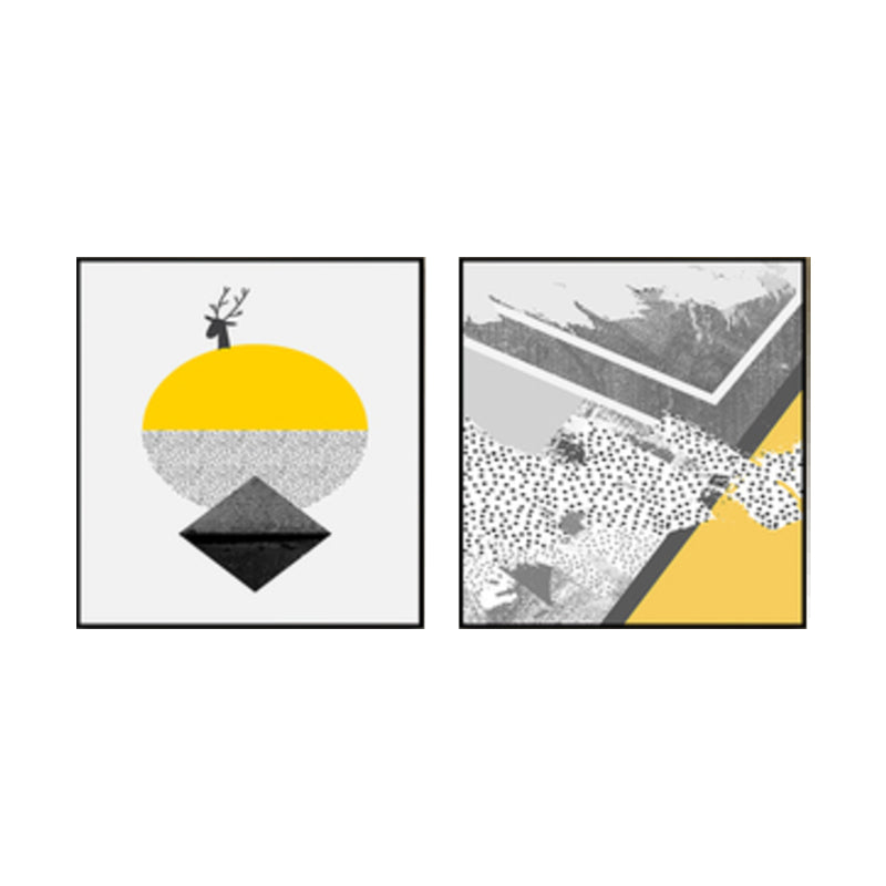 Textured Illustrated Geometry Canvas Art Contemporary Wall Decor for Sitting Room Clearhalo 'Art Gallery' 'Canvas Art' 'Contemporary Art Gallery' 'Modern' Arts' 1862008