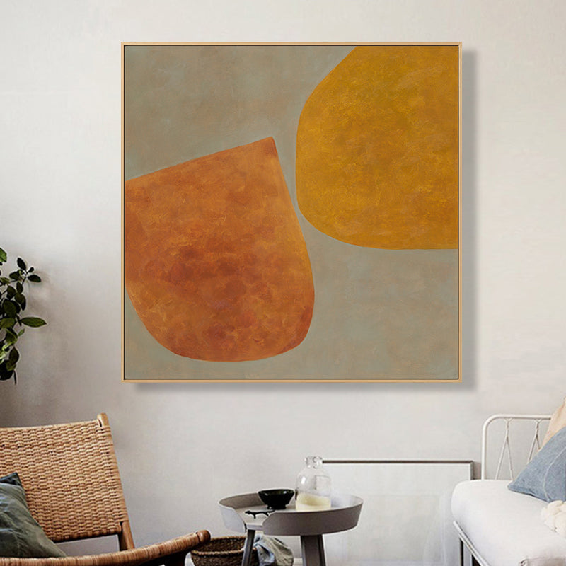 Abstract Pattern Canvas Art Scandinavian Style Textured Wall Decor in Soft Color Yellow Clearhalo 'Arts' 'Canvas Art' 1862018