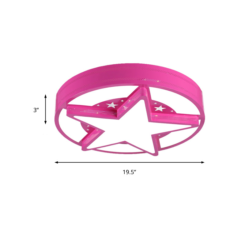 Contemporary Circle Flush Mount Light with Star Metal & Acrylic Ceiling Lamp for Bathroom Clearhalo 'Ceiling Lights' 'Close To Ceiling Lights' 'Close to ceiling' 'Flush mount' Lighting' 186202