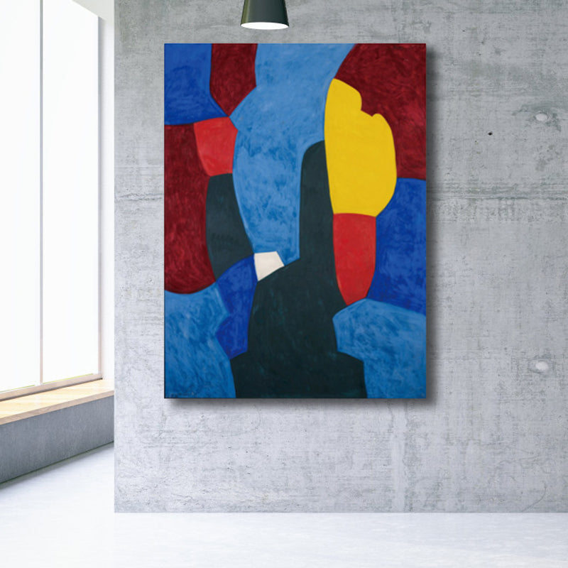 Novel Abstract Pattern Canvas Pop Art Textured Wall Decor in Pastel Color for Guest Room Blue Clearhalo 'Arts' 'Canvas Art' 1862032