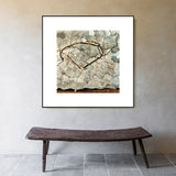 Bare Tree Wall Art Decor Mid-Century Modern Style Textured Canvas in Gray for Lobby