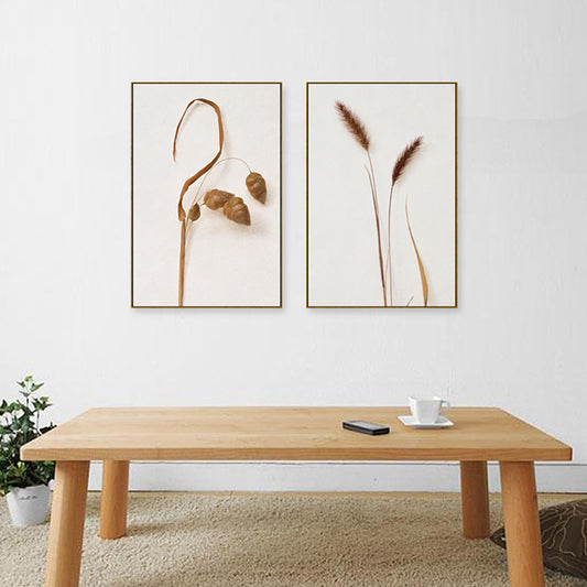 Rustic Style Botanical Canvas Art Light Color Textured Wall Decor for Dining Room Clearhalo 'Art Gallery' 'Canvas Art' 'Country Art Gallery' 'French Country' 'Rustic' Arts' 1862139