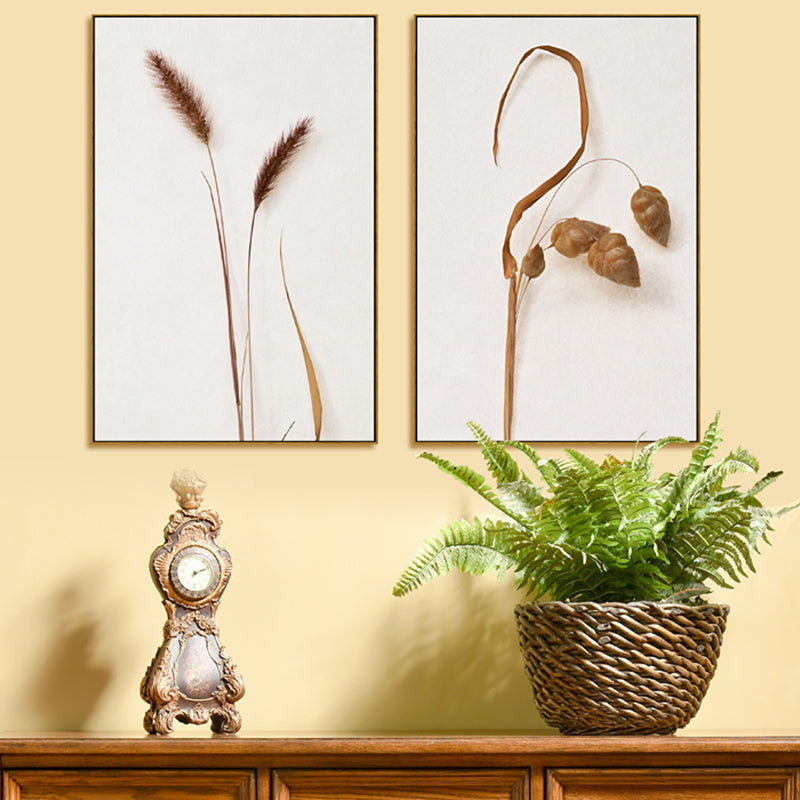 Rustic Style Botanical Canvas Art Light Color Textured Wall Decor for Dining Room Clearhalo 'Art Gallery' 'Canvas Art' 'Country Art Gallery' 'French Country' 'Rustic' Arts' 1862145