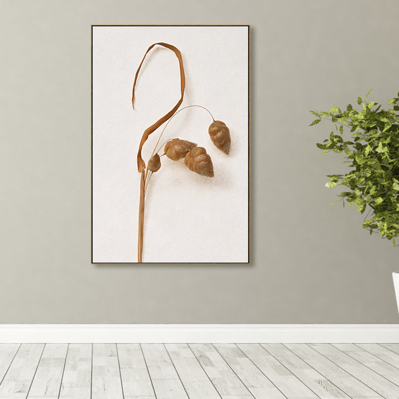 Rustic Style Botanical Canvas Art Light Color Textured Wall Decor for Dining Room Light Brown Clearhalo 'Art Gallery' 'Canvas Art' 'Country Art Gallery' 'French Country' 'Rustic' Arts' 1862146